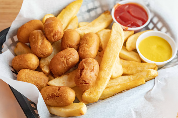 Tempura Fried Corn Dog Bites